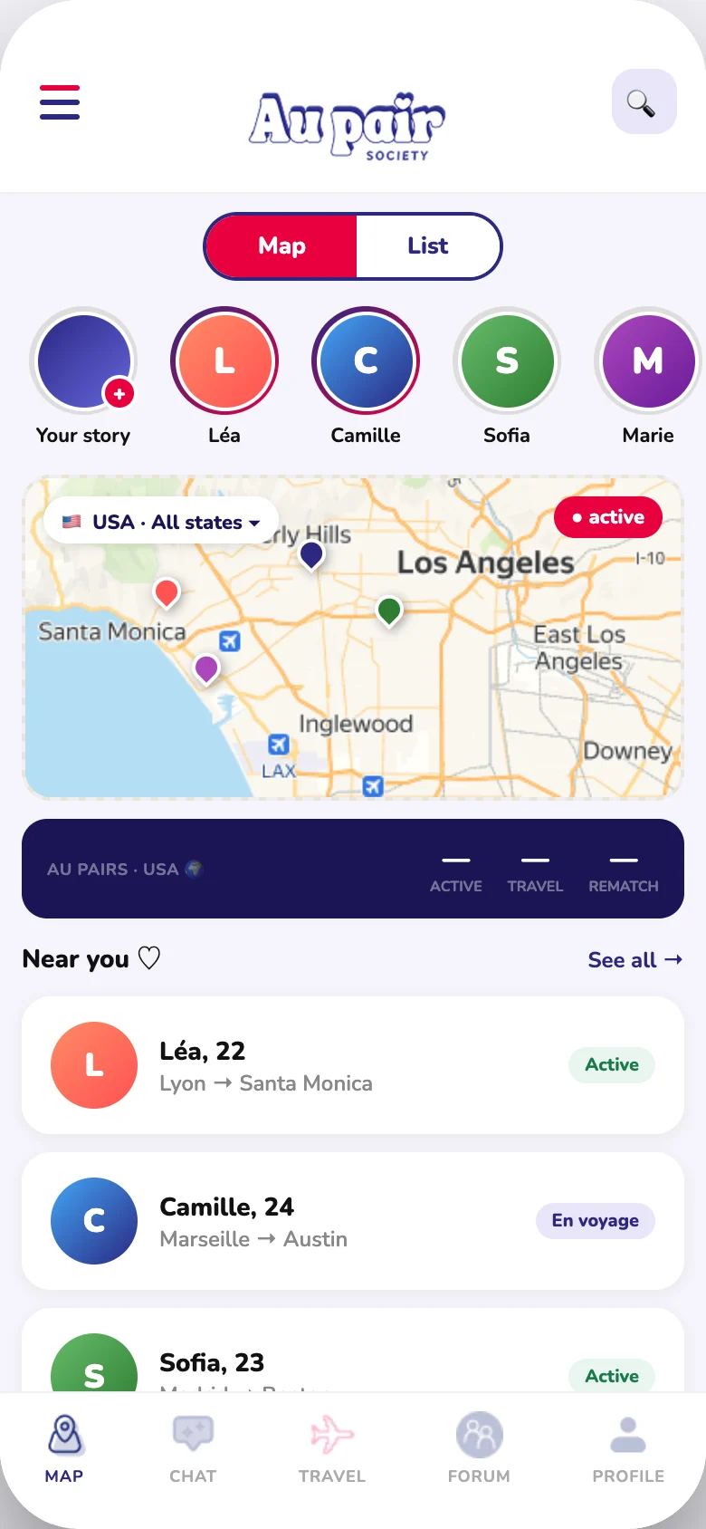 Map screen, final design